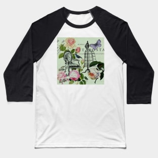 botanical butterfly garden roses french mannequin fashion paris Baseball T-Shirt